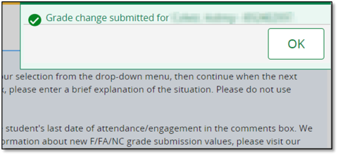 Electronic Grade Changes - Confirmation