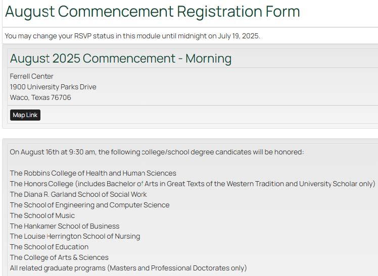 Commplete Registration Form - Commencement Registration Form